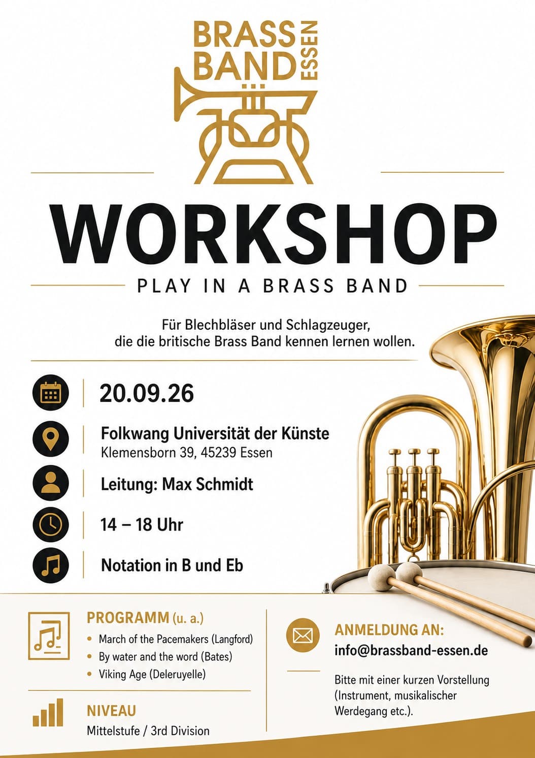 Ankündigung: Workshop - Play in a Brass Band